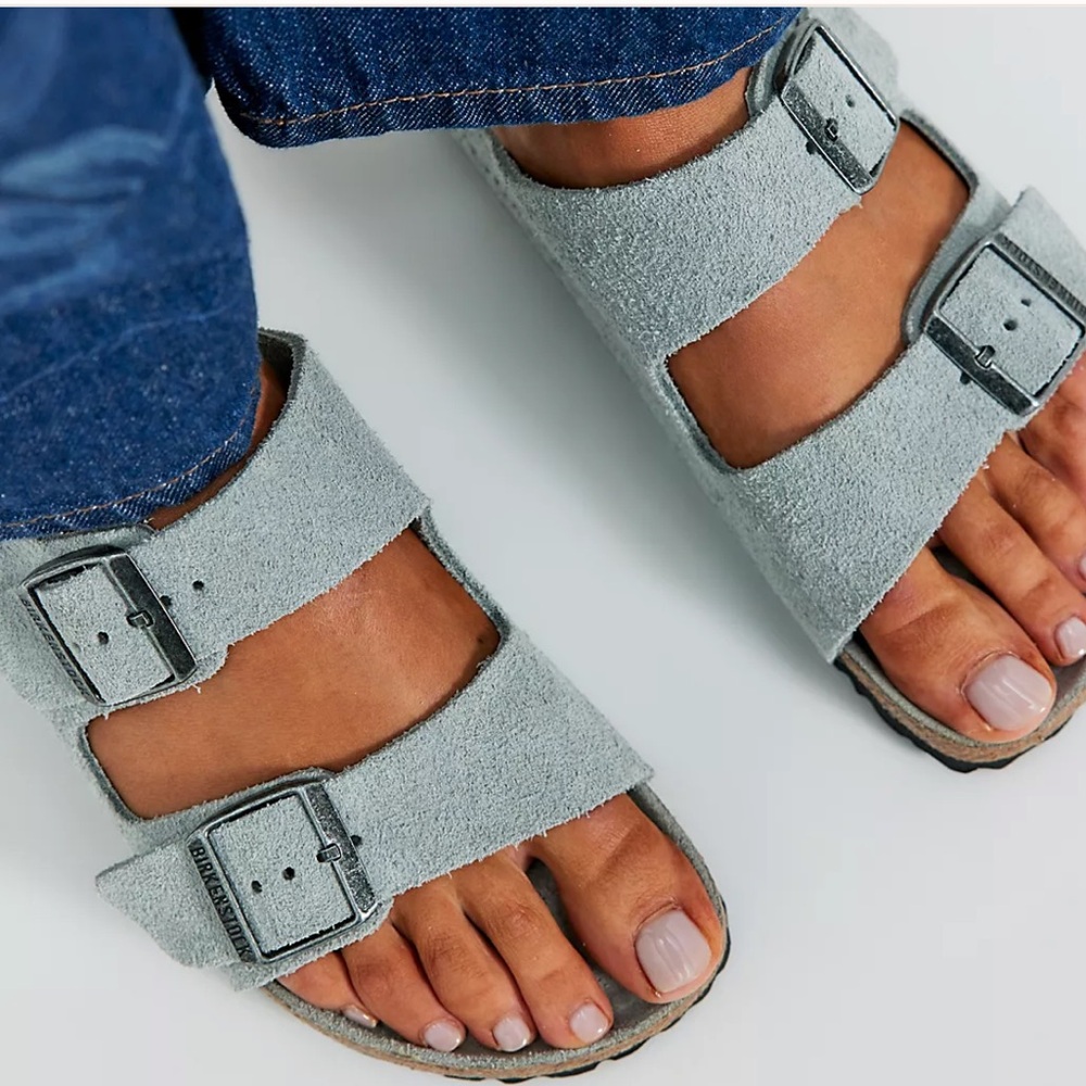 Women's Muk Luks Blue/Gray Suede Sandals